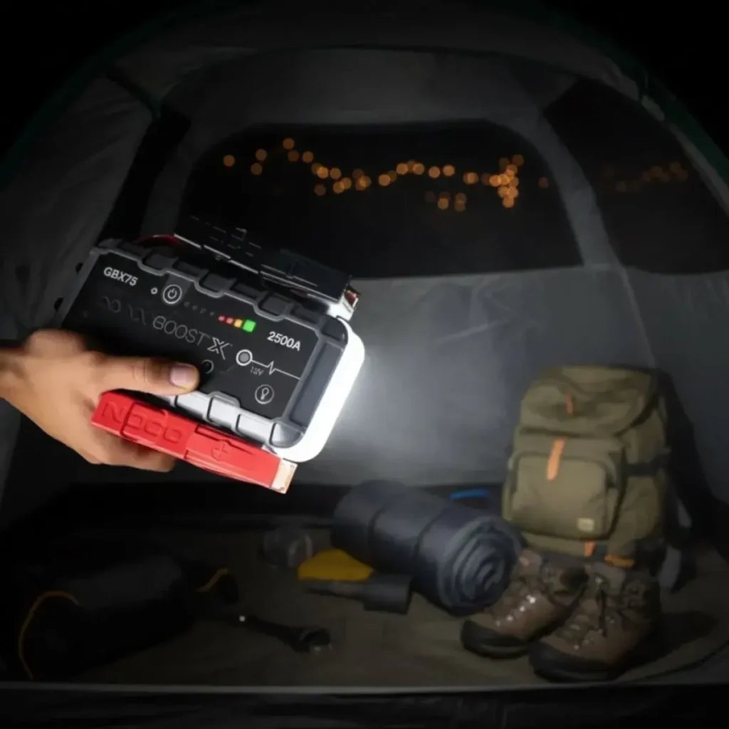 A torch and a power bank, always in the car